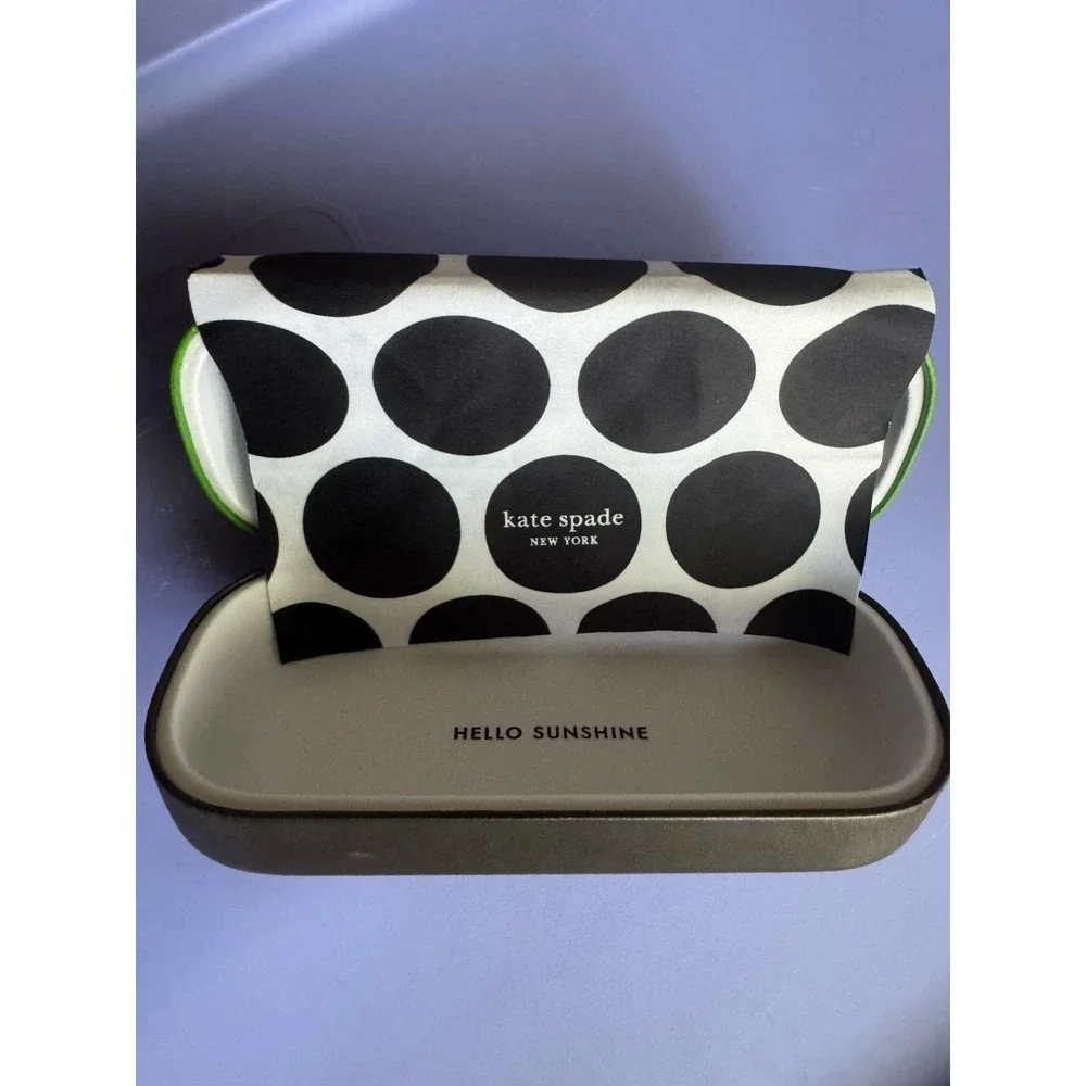 Kate‎ Spade New York Hard Clamshell Eyeglass Case Green Hello Sunshine Polka Dot